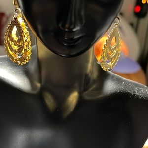 Gold tone puffy Earrings
